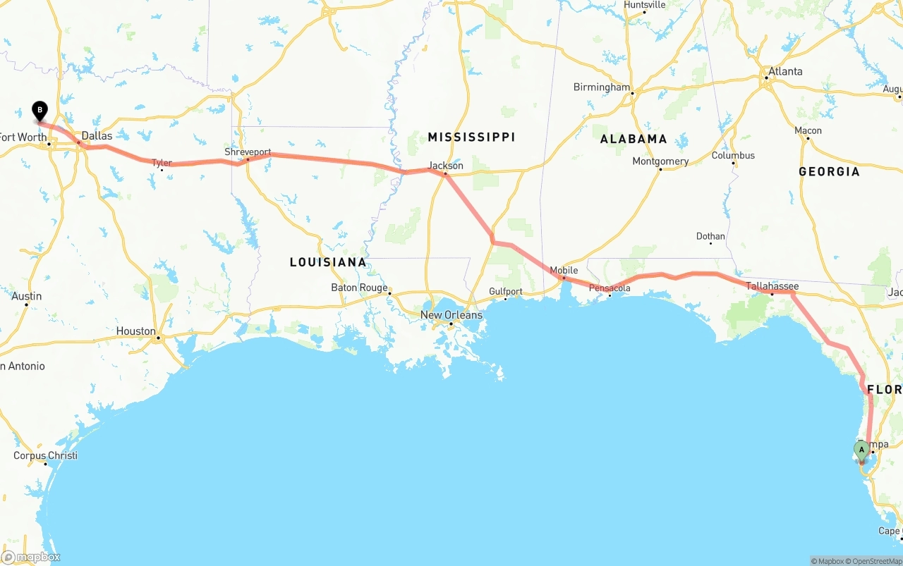 Shipping route from St. Petersburg to Aurora